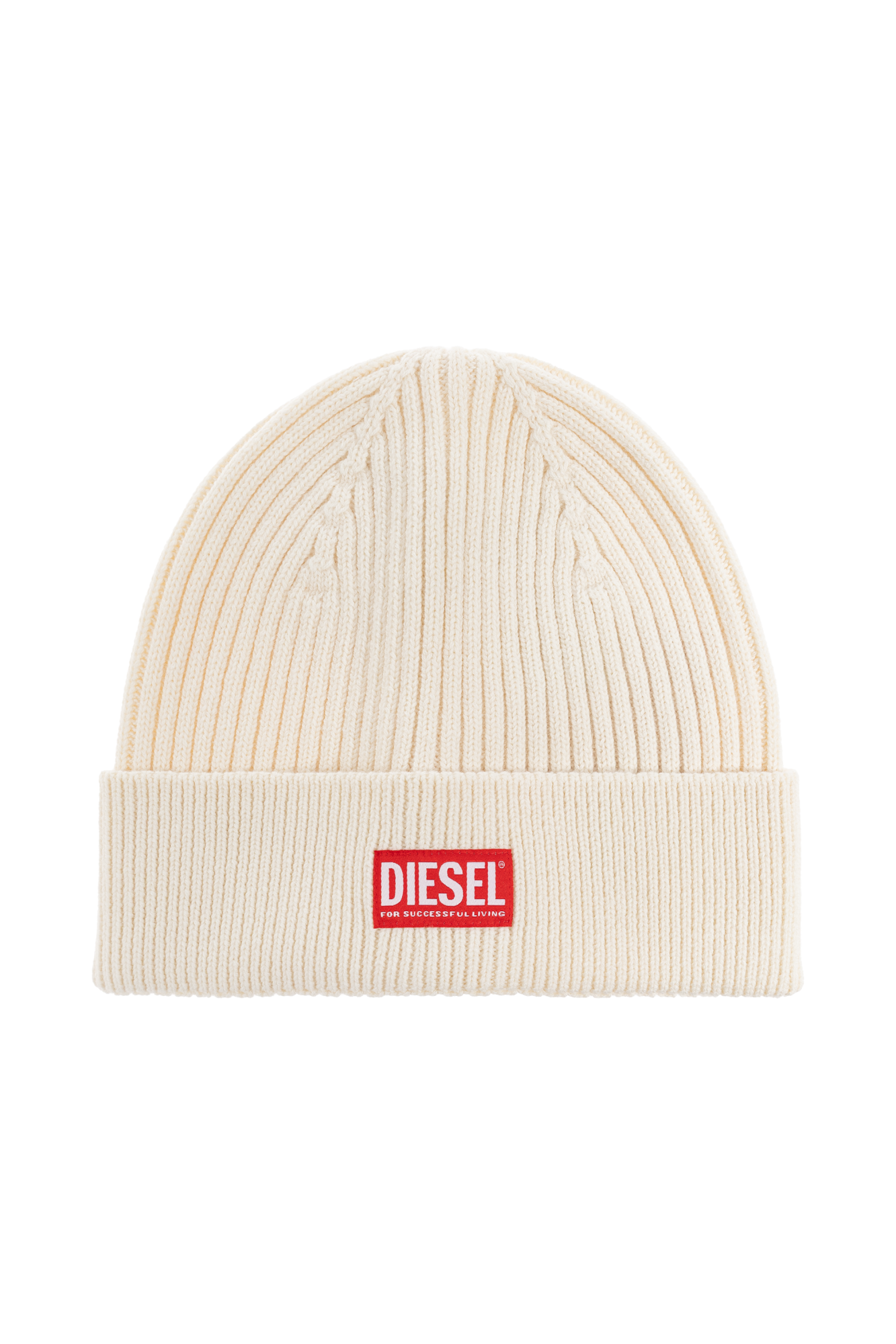 DIESEL K-Coder-H 2x2 ニットキャップロゴ K-CODER-H 2X2 : Ribbed beanie with logo patch | Diesel